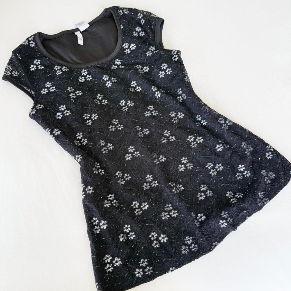 y2k black lace fairy‎ short sleeve top
